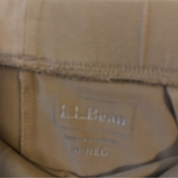 LL Bean Perfect Fit Straight Leg Pull On Business Casual Pocketed Tan Pants M - Picture 4 of 12